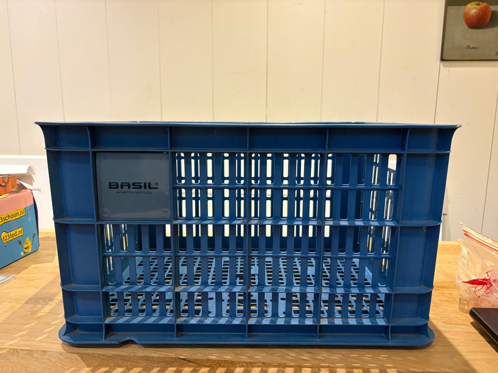 Basil fietsmand blauw - 45x35x25 cm, Ophalen of Verzenden, Gebruikt, Bagagekar, Minder dan 20 kg