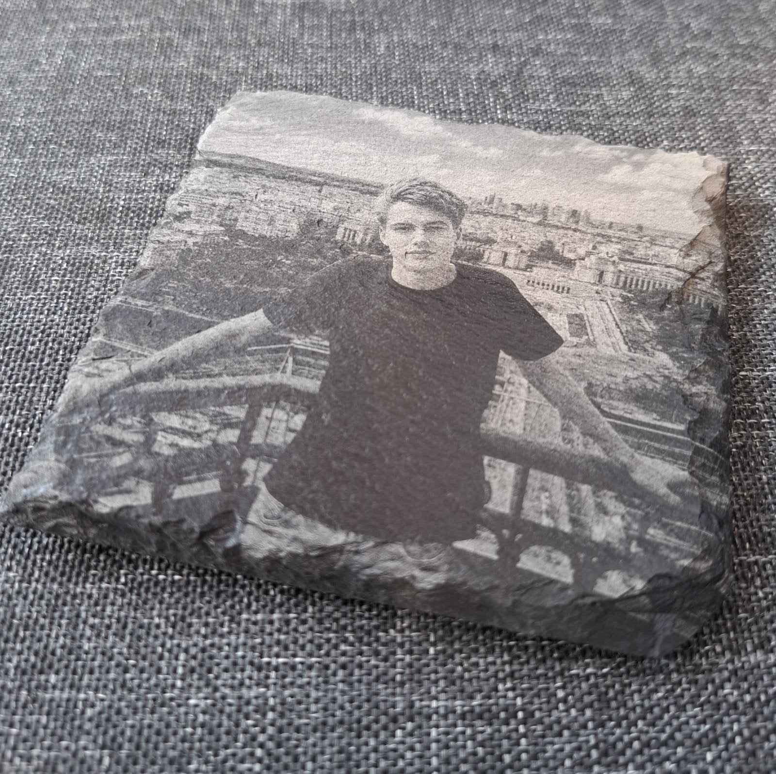 Gepersonaliseerde foto op leisteen - Uniek cadeau!, Composieten, Glasonderzetter, Ophalen of Verzenden, Handgemaakt