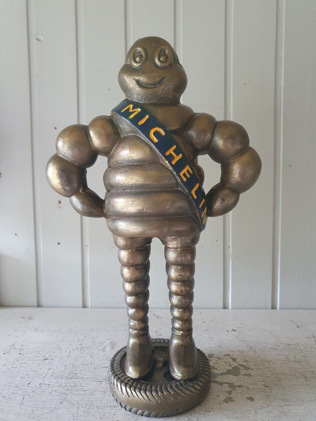 Michelin man  - Bronskleurig, Ophalen of Verzenden, Gebruikt, Reclamebord
