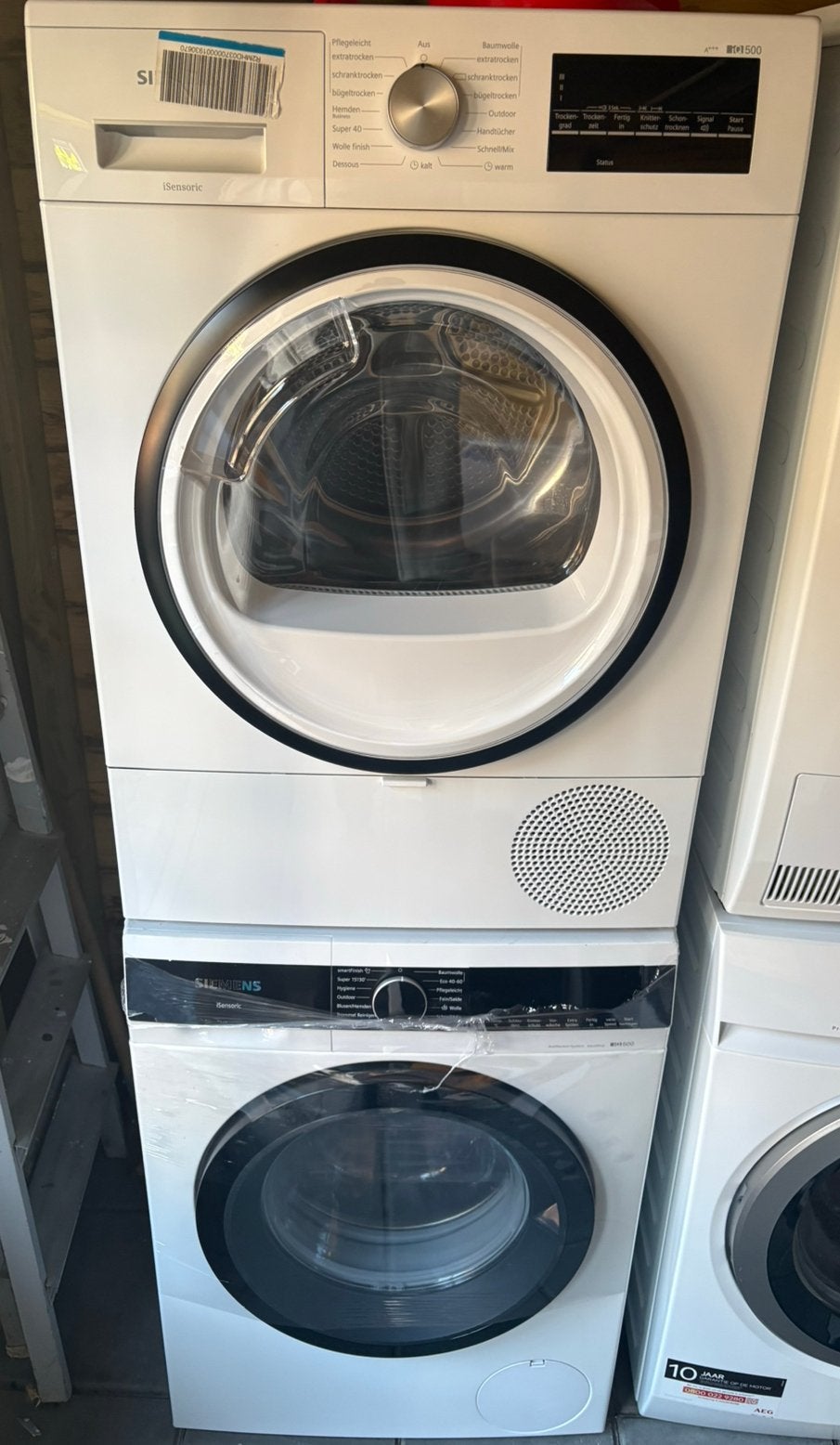 10KG SIEMENS wasmachine + warmtepompdroger 3 maand garantie