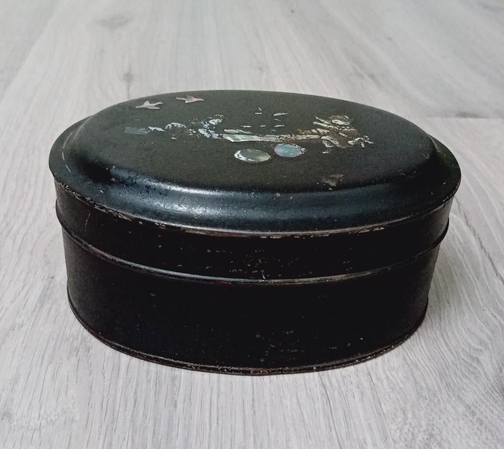decoratieve metalen doos met een parelmoer, Ophalen of Verzenden, Overige