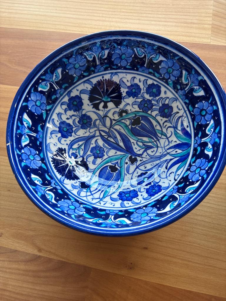 3 handbeschilderde blauw/witte schalen, diverse maten, Ophalen of Verzenden