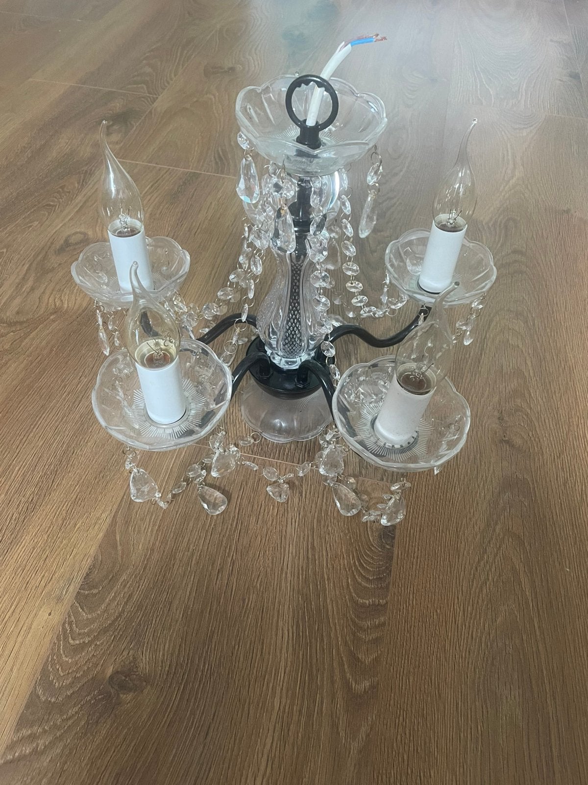Plafondlamp/kroonluchter met kandelaar, Ophalen of Verzenden, Zo goed als nieuw