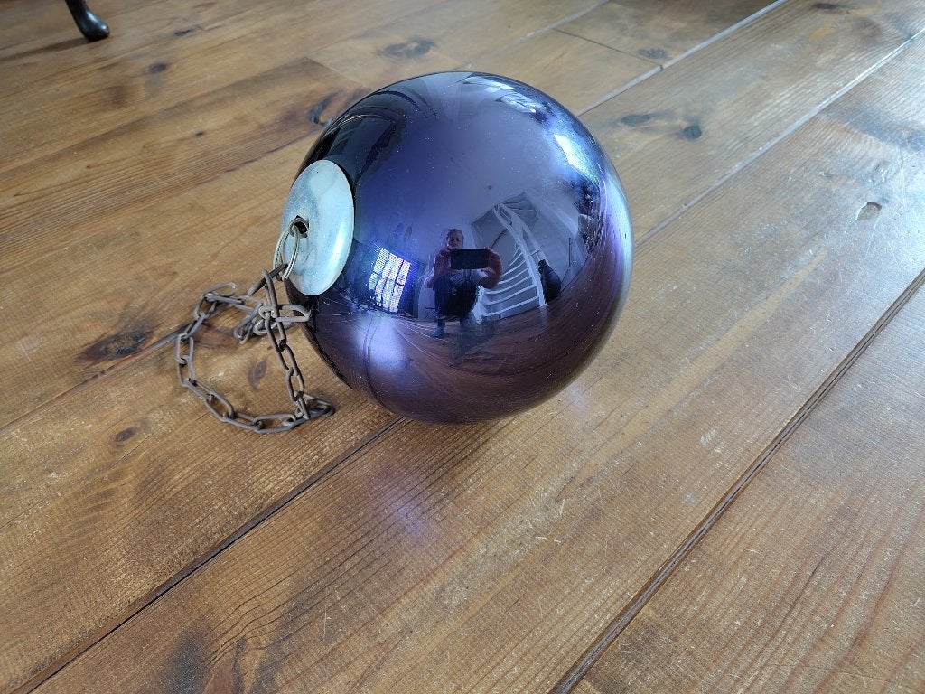 Antieke paarse heksenbal, omtrek 70 cm, Antiek en Kunst, Ophalen of Verzenden