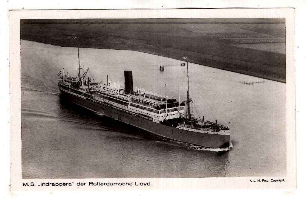 M.S. Indrapoera  Rotterdamsche Lloyd MOOI, Ophalen of Verzenden, Ongelopen, Voertuig