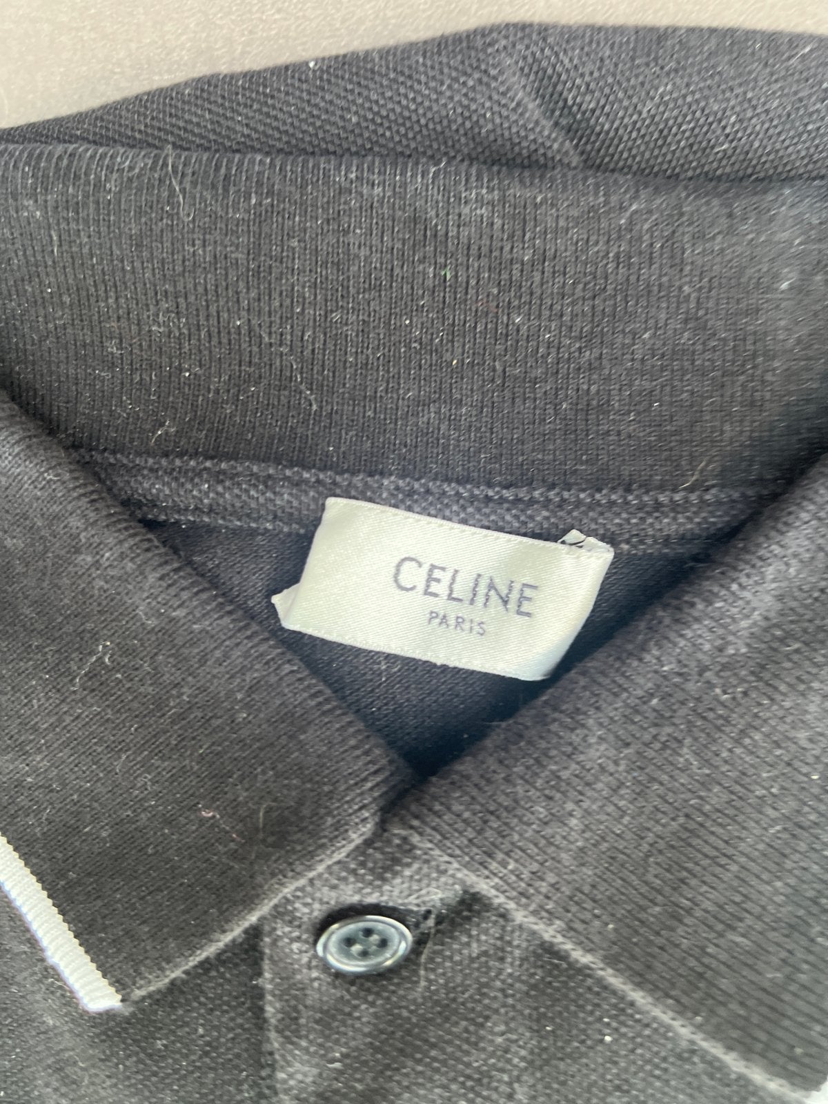 Celine Polo T-shirt Zwart met Wit Detail XL, Ophalen of Verzenden, Gedragen, Overige maten, Zwart