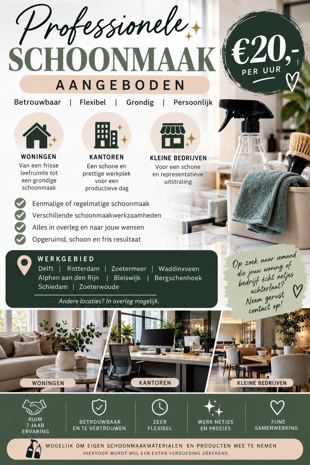 PROFESSIONELE SCHOONMAAK AANGEBODEN, Vanaf 10 jaar, Overige vormen