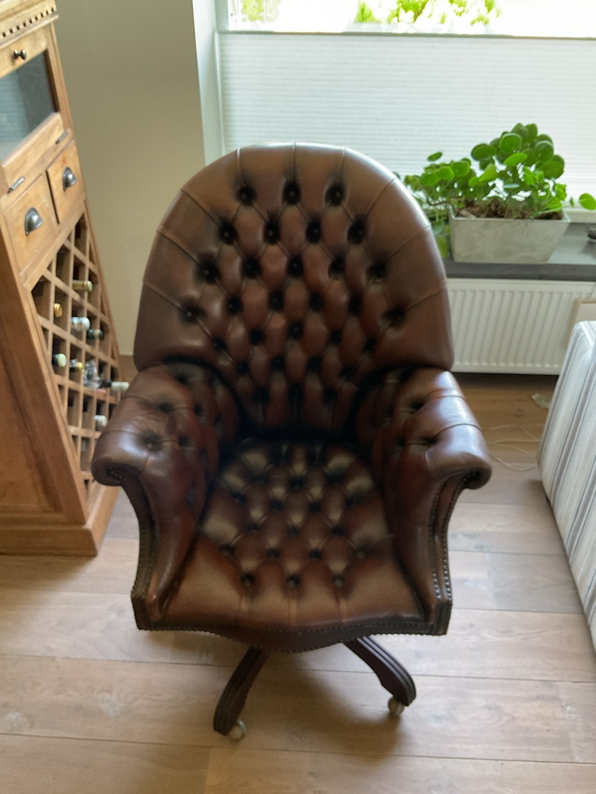 Chesterfield President's Chair - Bruin Leer, Ophalen, Gebruikt, Bruin, Leer