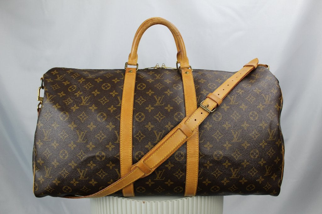 Louis Vuitton Keepall 55 Bandouliere - 1321, 40 tot 60 cm, 30 cm of meer, Gebruikt, Bruin