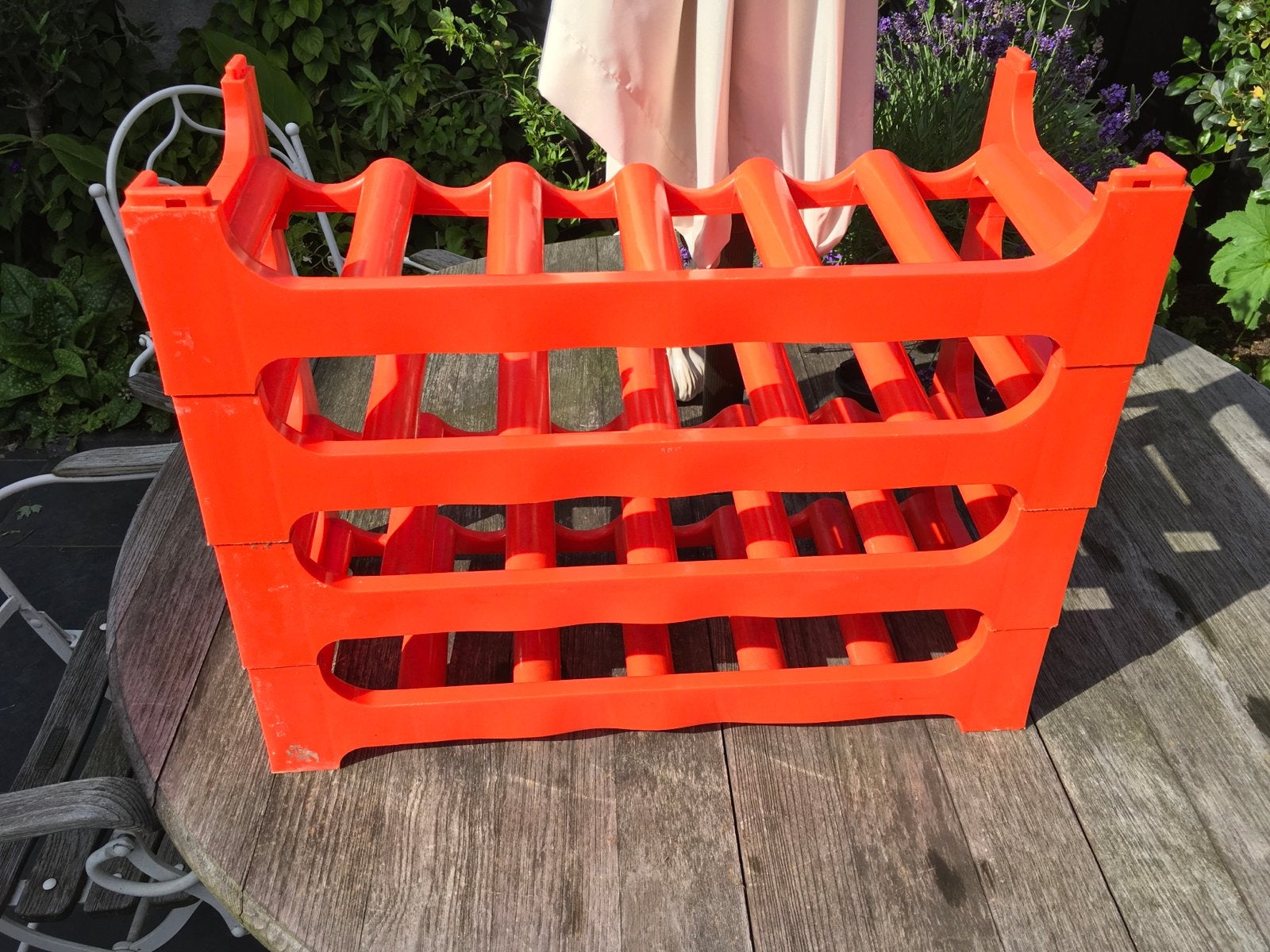 Vintage Flessenrek 4 Laags Oranje, Verzamelen, Retro, Ophalen of Verzenden