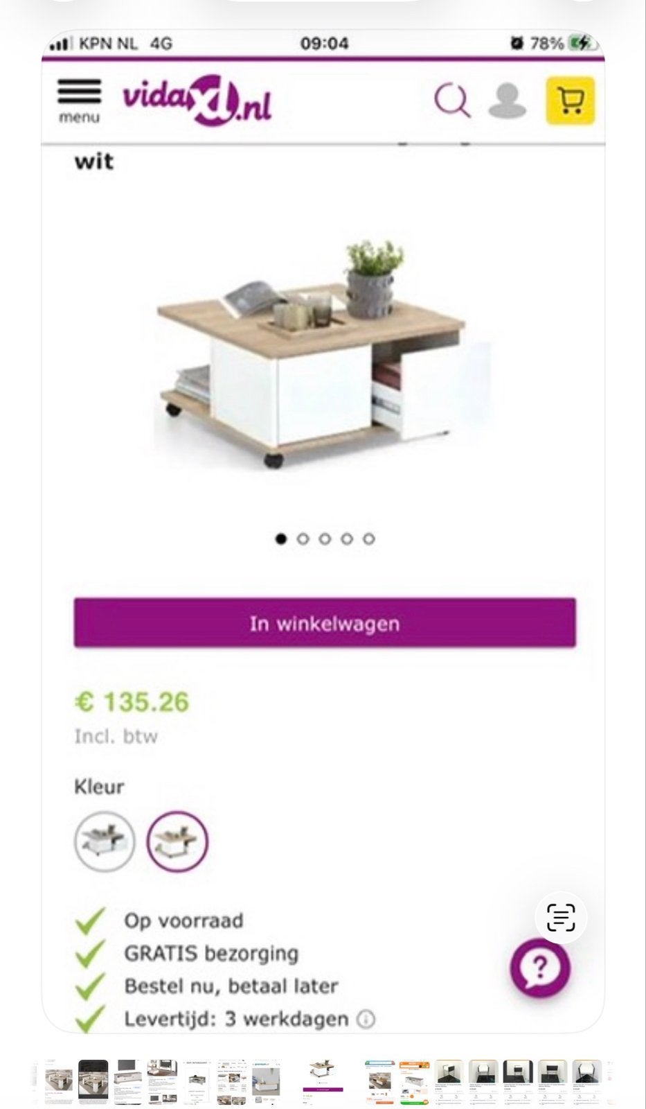 Salontafel wit/eiken - Modern design met opbergruimte, Ophalen, Eikenhout, Nieuw, 50 tot 100 cm