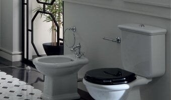 Nieuw engelse stijl toilet met fontein SIMAS/ Windsor, Ophalen of Verzenden, Nieuw, Chroom, Toilet