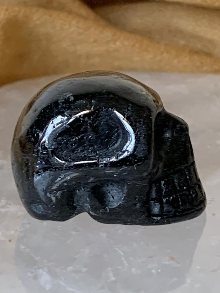 Toermalijn schorl schedel skull beschermt aura healing, Ophalen of Verzenden, Nieuw