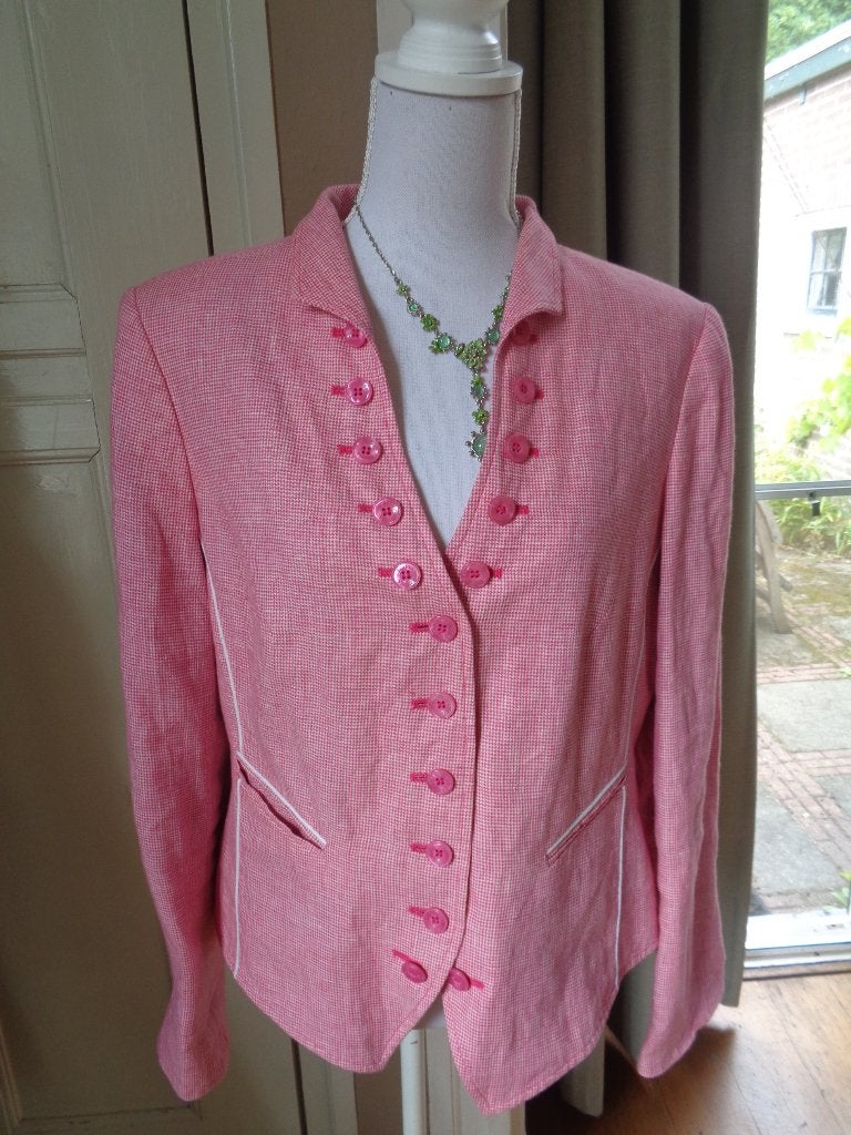 SCARVA linnen  geruit jasje:mt 40., Kleding | Dames, Maat 38/40 (M), Scarva, Ophalen of Verzenden, Zo goed als nieuw