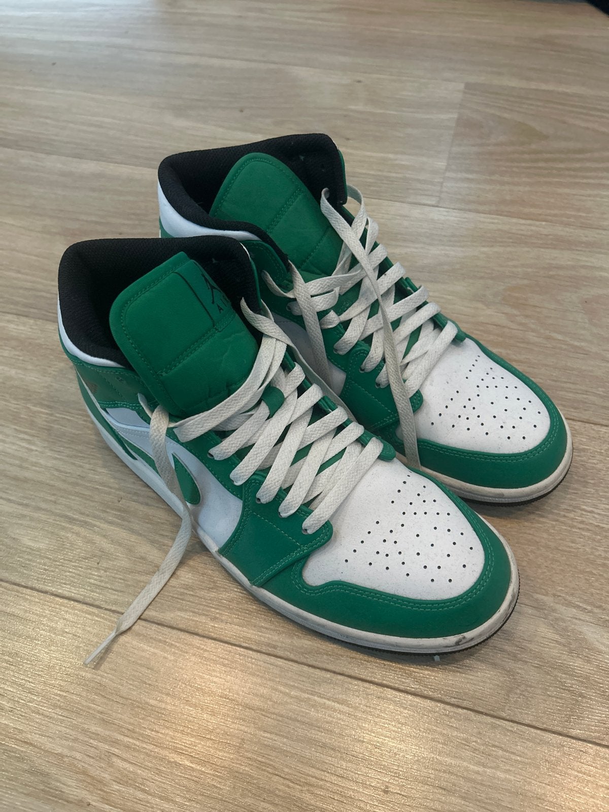 Nike Air Jordan 1 Mid - Maat 44 - Gedragen, niet afgetrapt, Ophalen of Verzenden, Gedragen, Wit, Sneakers of Gympen