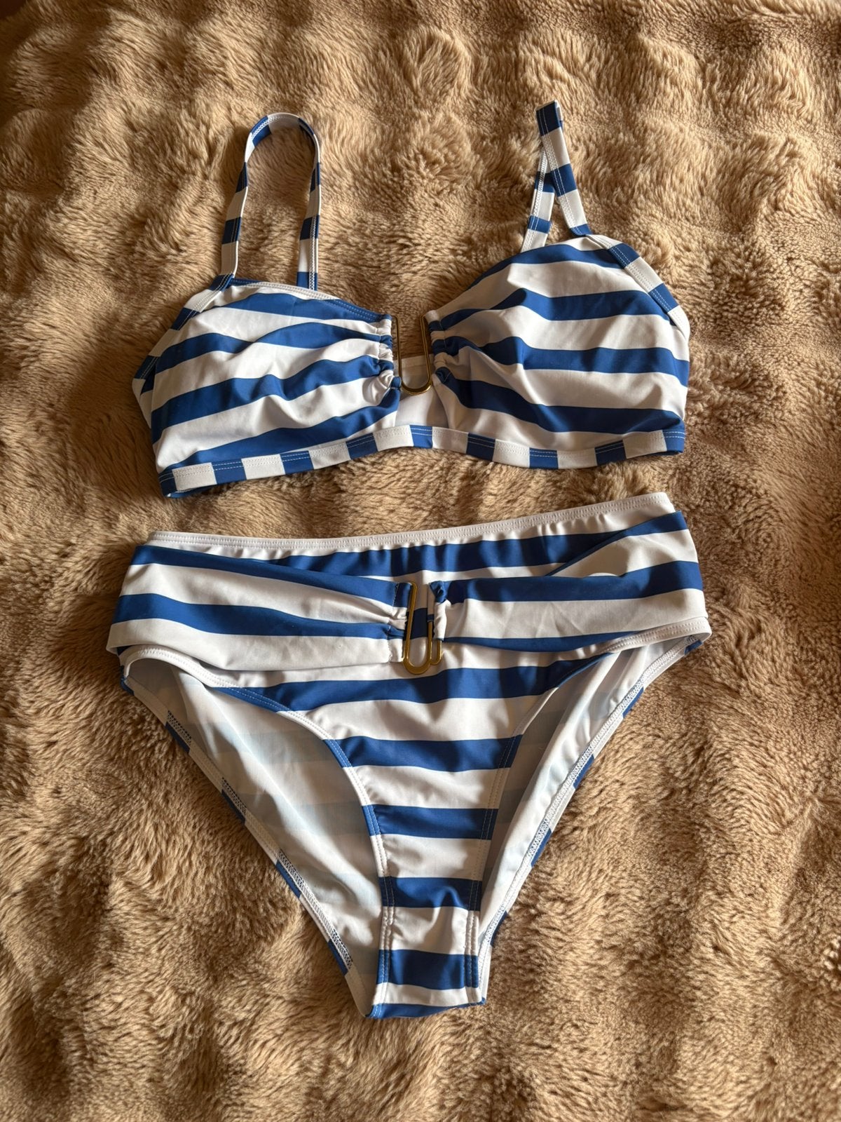 Mooie high waist wit/blauw gestreepte bikini mt 44 ZGAN, Kleding | Dames, Badmode en Zwemkleding, Ophalen of Verzenden, Nieuw