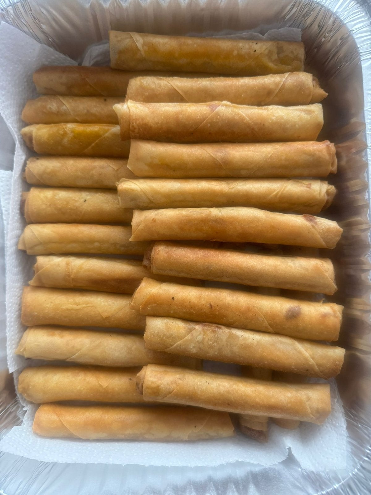 Loempia.    (Met groente en kip), Ophalen