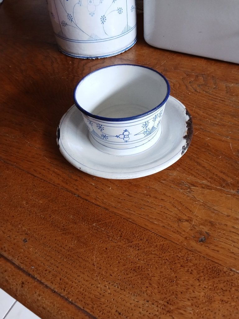 email schaaltje vaste voet saks motief, Antiek en Kunst, Ophalen of Verzenden