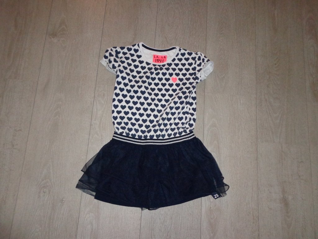 blauw zomerjurkje met hartjes van Z8, maat 116/122, Ophalen of Verzenden, Zo goed als nieuw, Meisje, Jurk of Rok