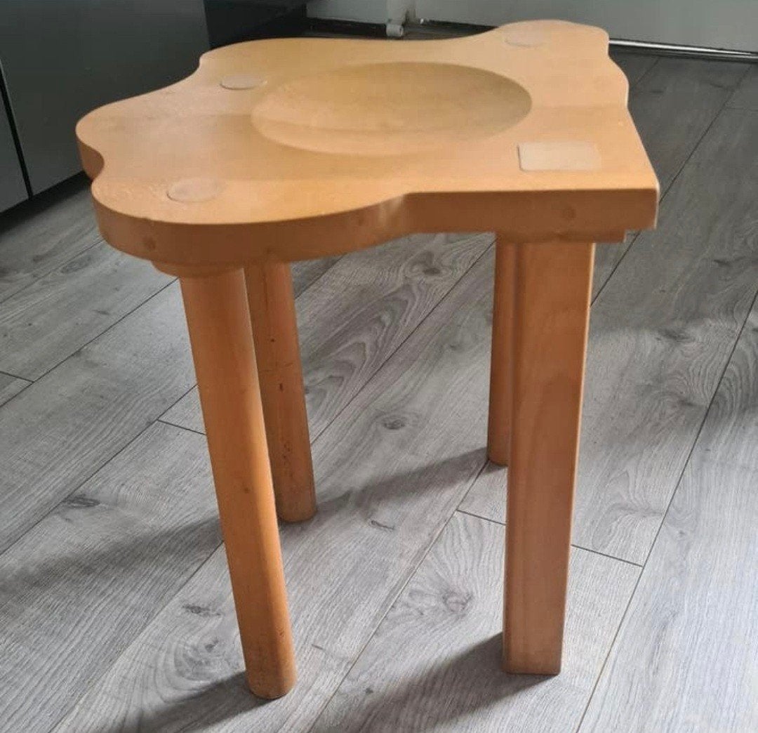 Vintage design kruk zitfitkruk Erik Herbst incl documentatie, Huis en Inrichting, Krukjes, Ophalen, Gebruikt, Hout