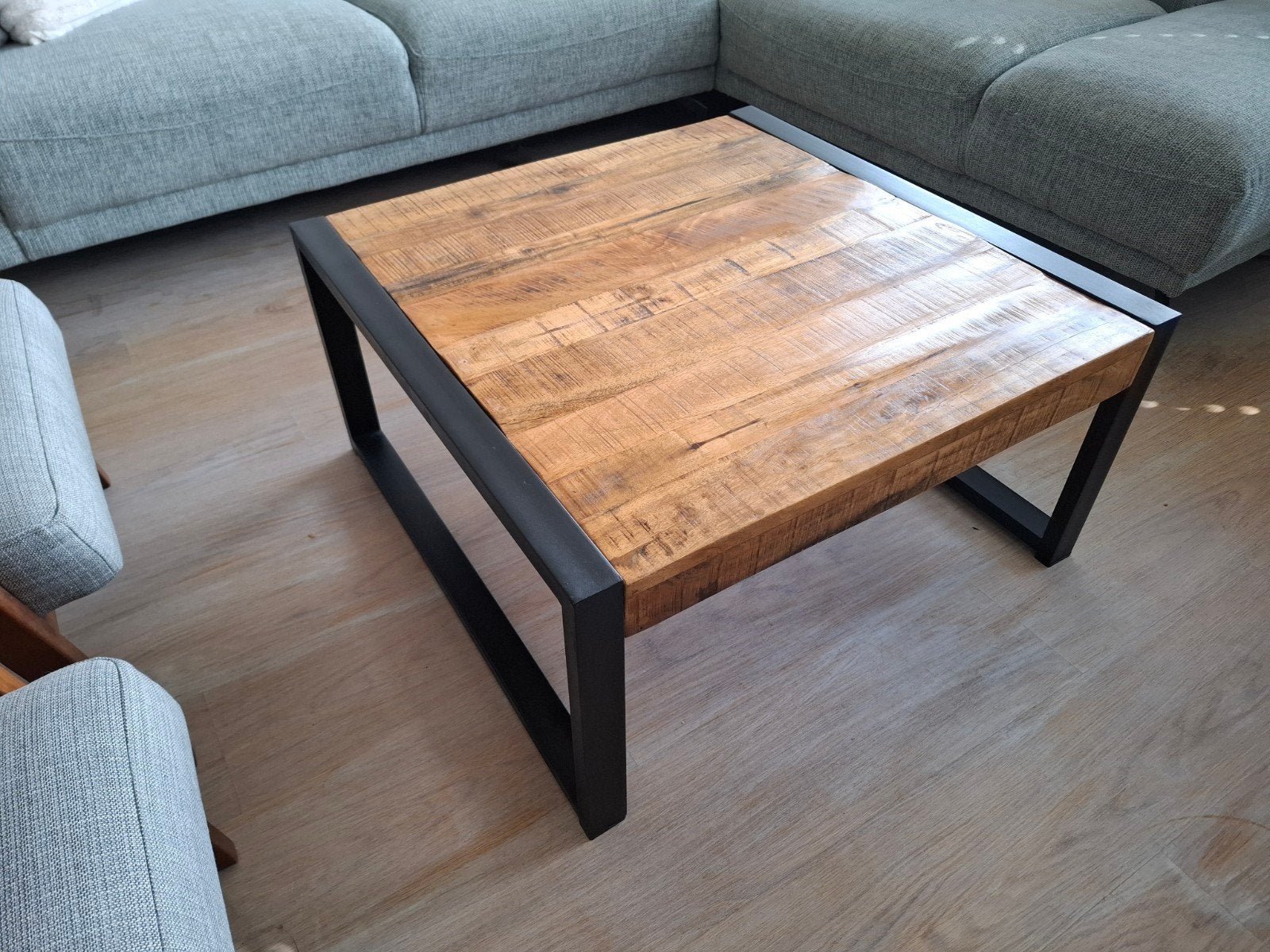 Salontafel mangohout 80x80x40cm - Zo goed als nieuw, Ophalen, 50 tot 100 cm, Vierkant, 50 tot 100 cm