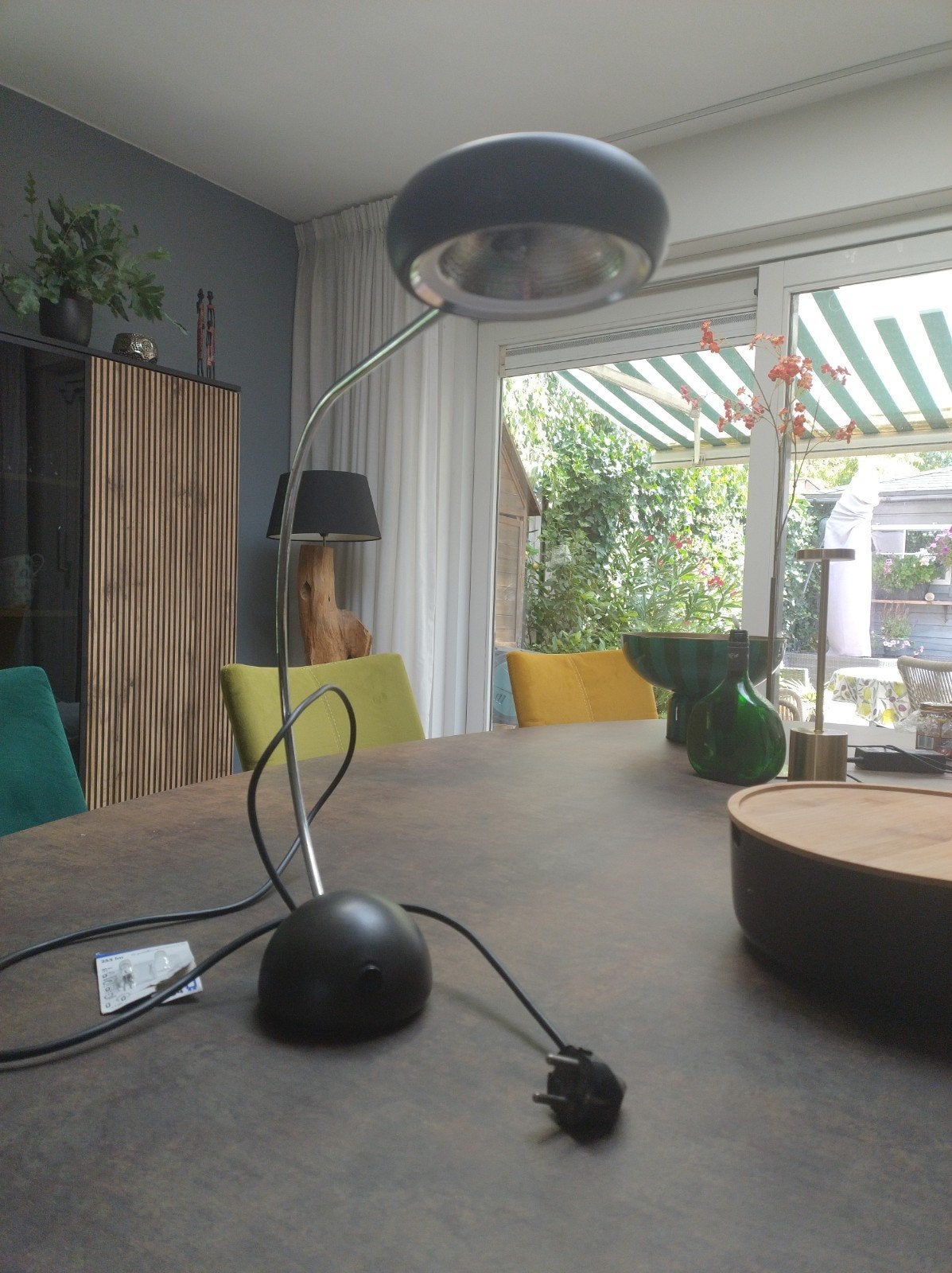 design zwarte halogeen tafellamp, Ophalen, Bureaulamp, Gebruikt, Zwart