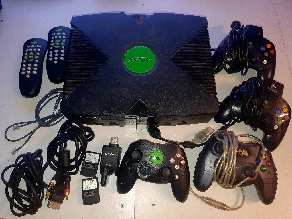 X-Box Classic / Xbox Original met 16 spellen, Ophalen of Verzenden, Gebruikt, Met 3 controllers of meer, Met games