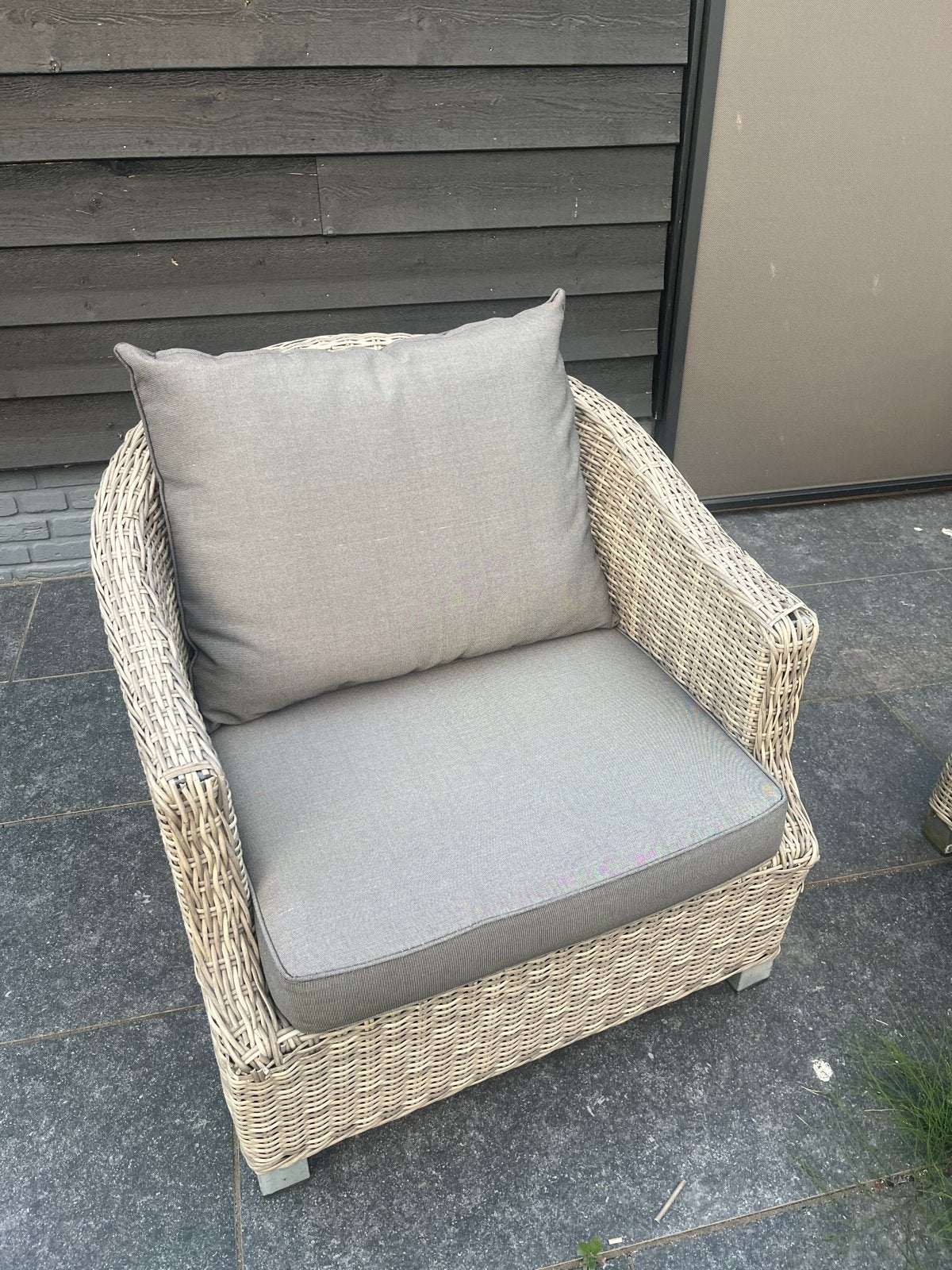 Comfortabele Wicker Tuinstoel met Kussen, Ophalen, Gebruikt, Wicker