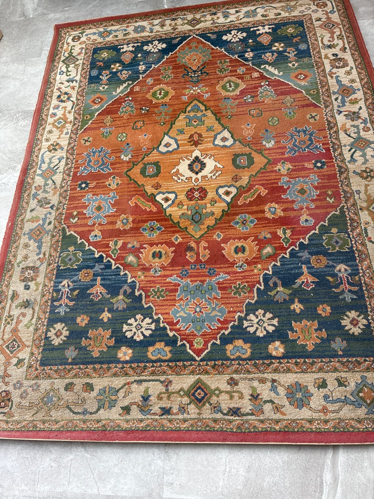 Wollen Karpet 170x240 cm - Gebruikt met gebruikssporen, Ophalen, Gebruikt, 150 tot 200 cm, 200 cm of meer