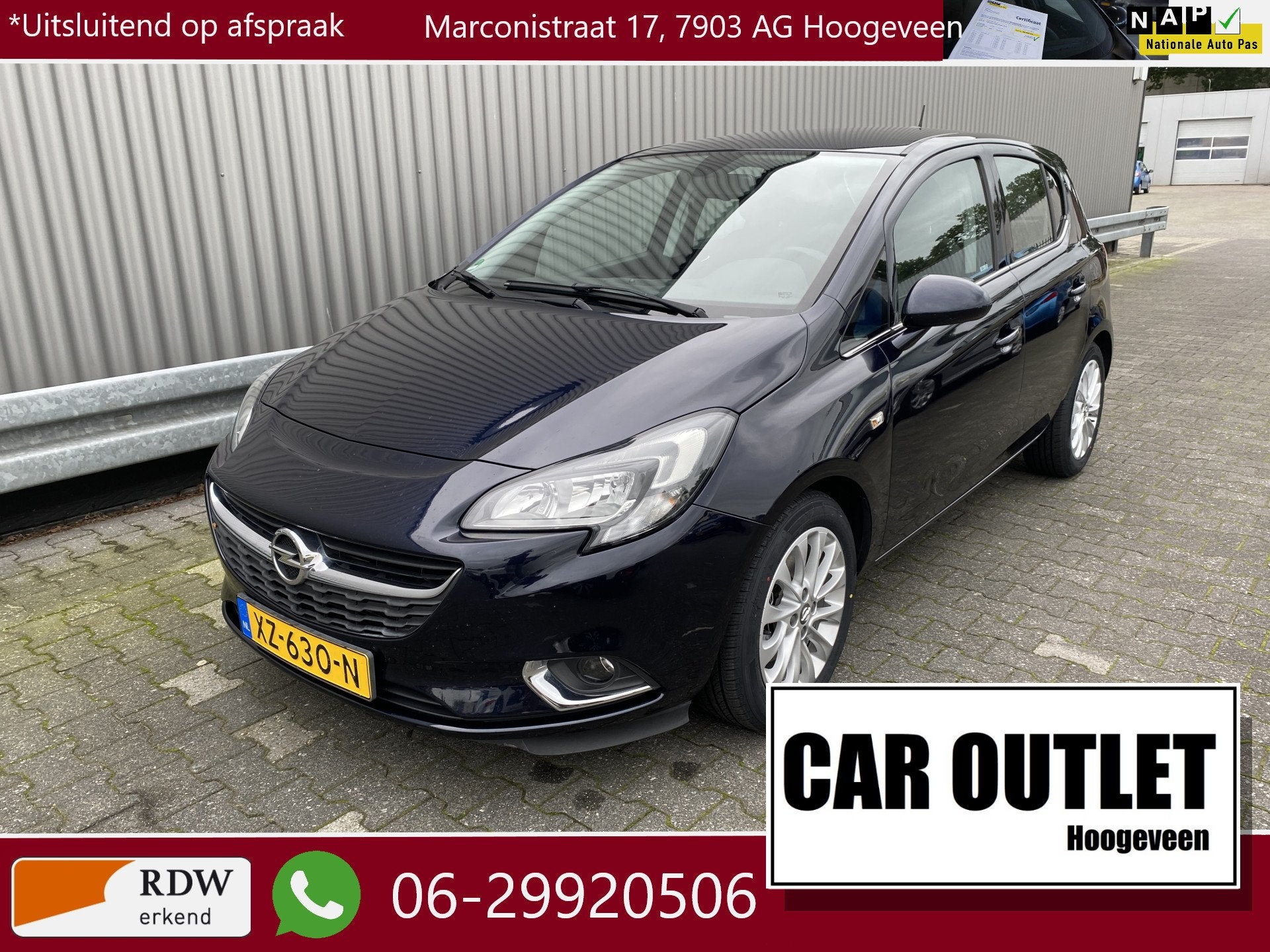 Opel Corsa 1.0 Turbo Online Edition 119Dkm.NAP, Leer/Stof, C, Auto's, Gebruikt, Euro 6, Blauw, Leder en Stof