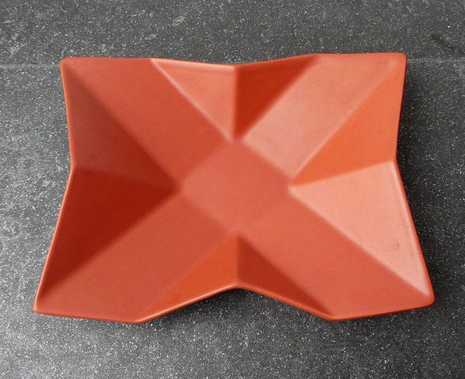 ASA schaal vintage mat terra origami West-Germany, Gebruikt, Porselein of Keramiek, Schaal, Ophalen of Verzenden