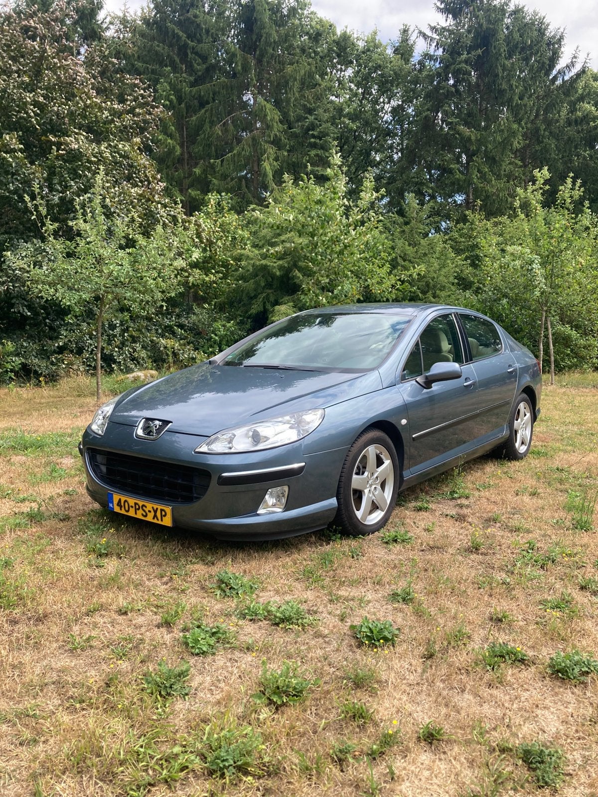 Peugeot 407 3.0 24V XS AUT 2004 Grijs, Auto's, Stoelverwarming, Beige, 2946 cc, Blauw