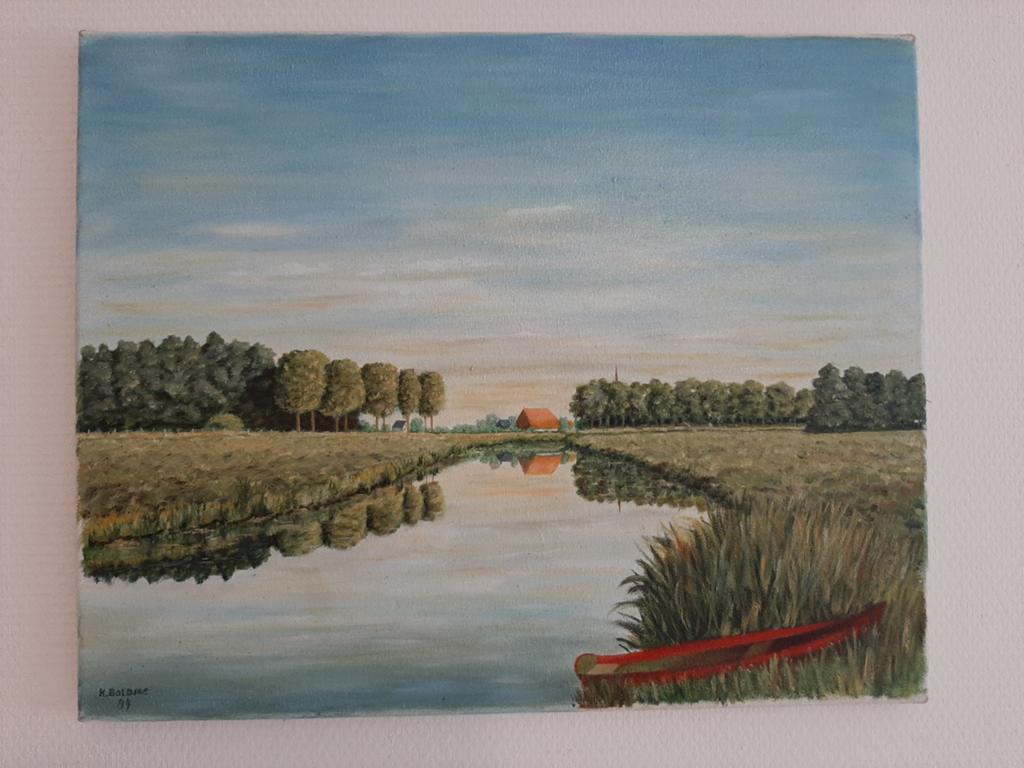 Schilderij landschap, Ophalen of Verzenden