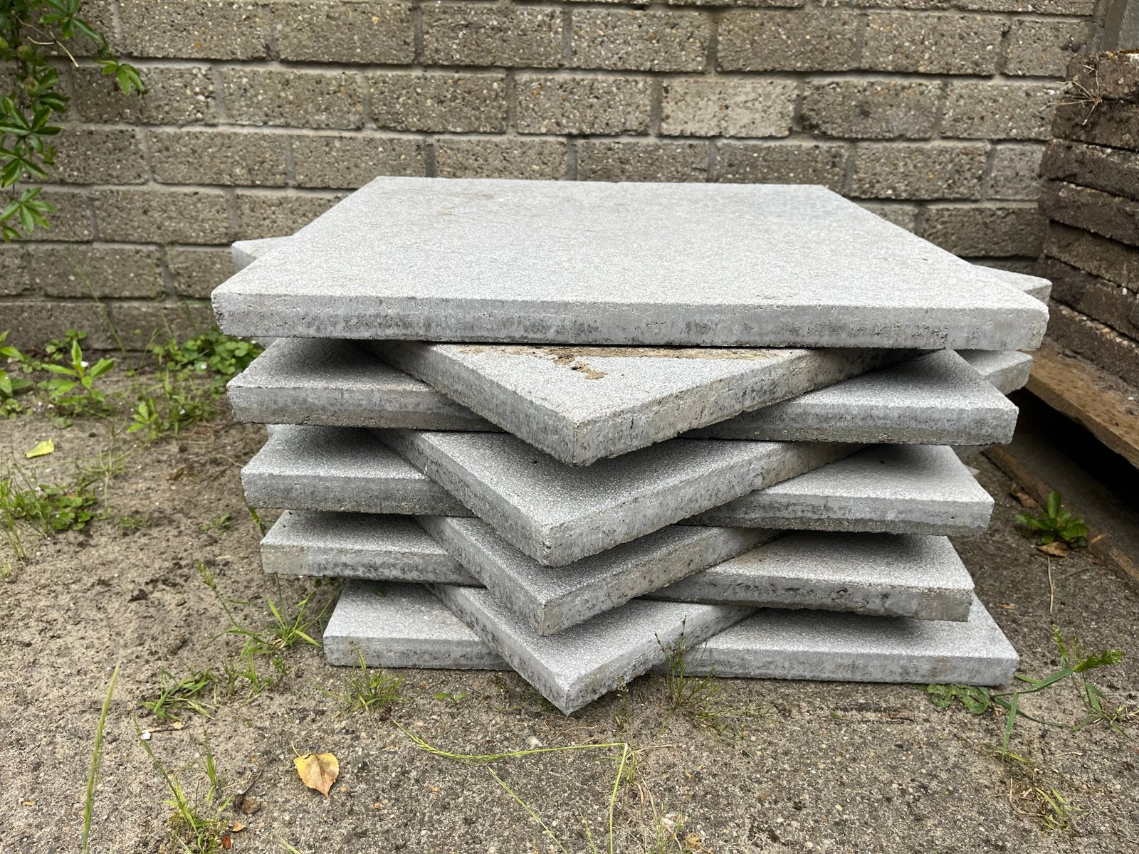 9 Grijze terrastegels 60x60x4 b-keus, Tuin en Terras, Ophalen, Gebruikt, 5 tot 10 m², Natuursteen