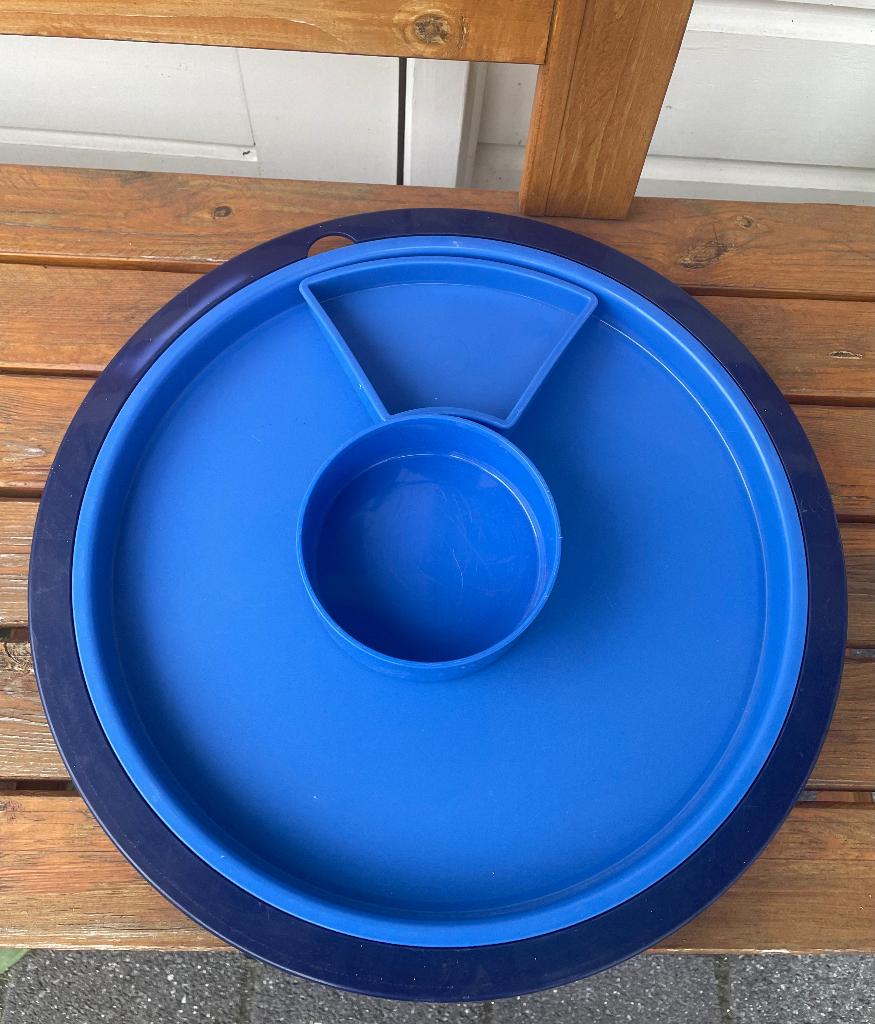 Tupperware hapjesschaal / partyschaal blauw, Huis en Inrichting, Keuken | Tupperware, Ophalen of Verzenden, Blauw, Schaal