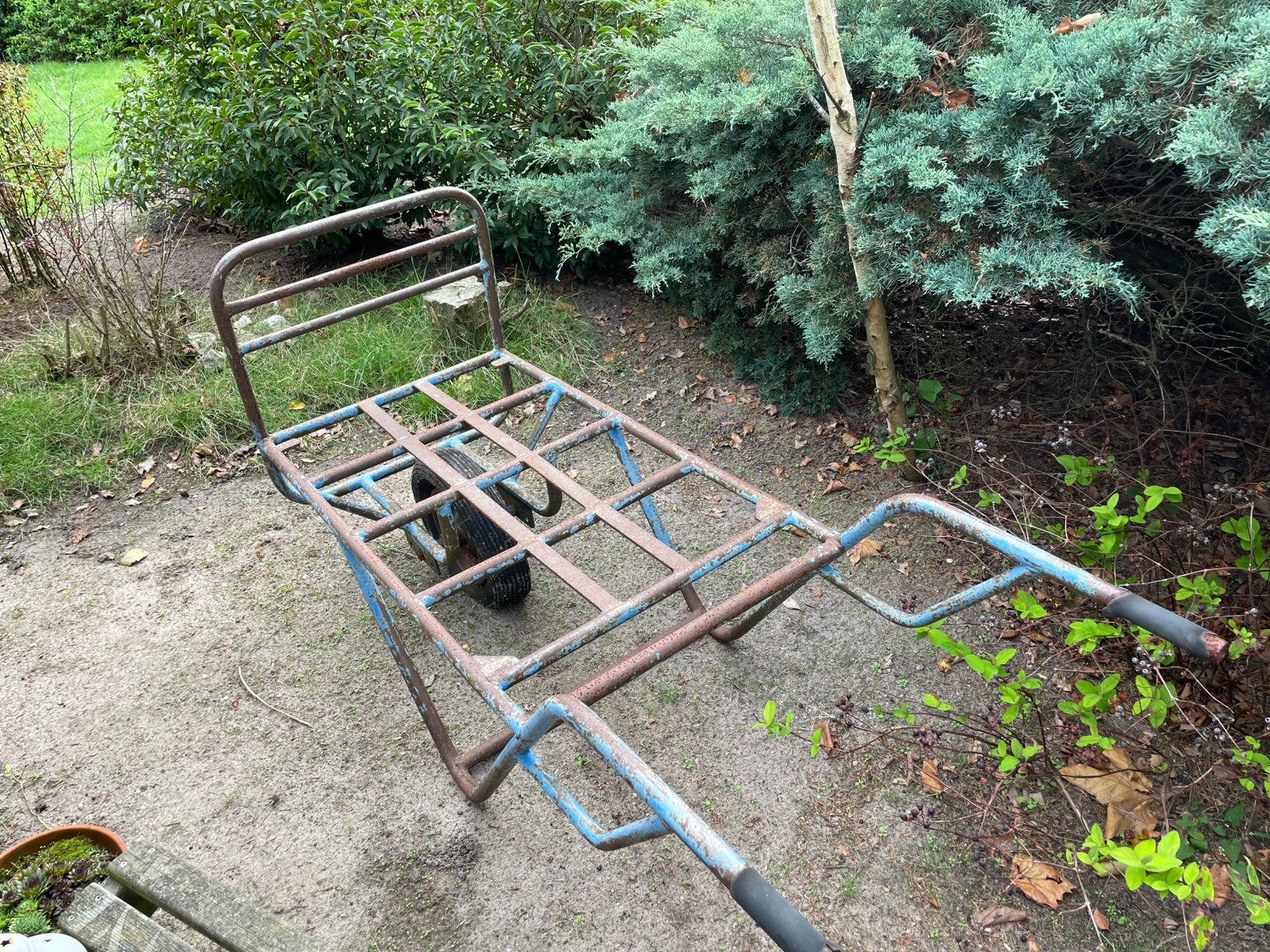 Stevige transportkar / stenen kruiwagen – stalen frame, Ophalen, Gebruikt