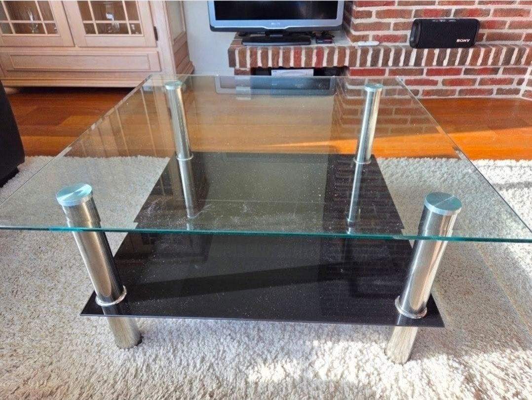 Nette salontafel gratis af te halen, Ophalen, Gebruikt, 50 tot 100 cm, Vierkant