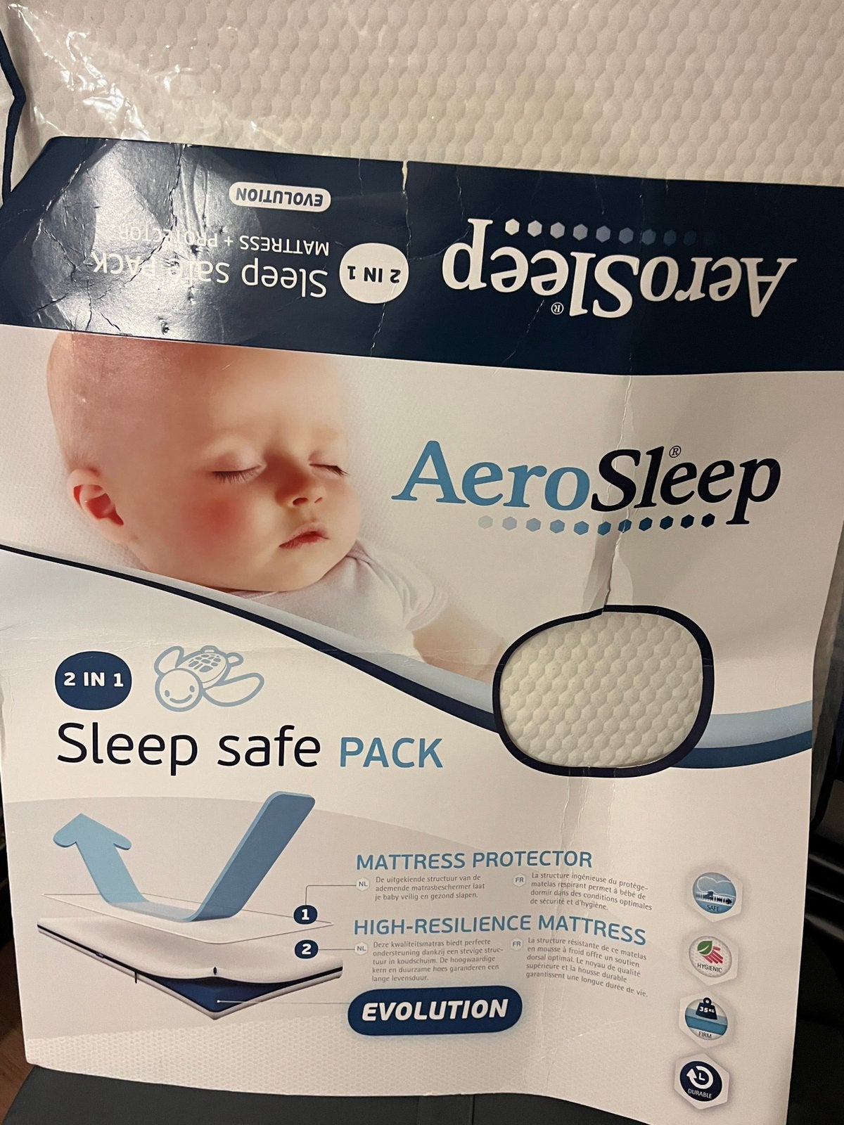 Aero sleep matras baby, Ophalen, Eenpersoons, Wit, Zo goed als nieuw