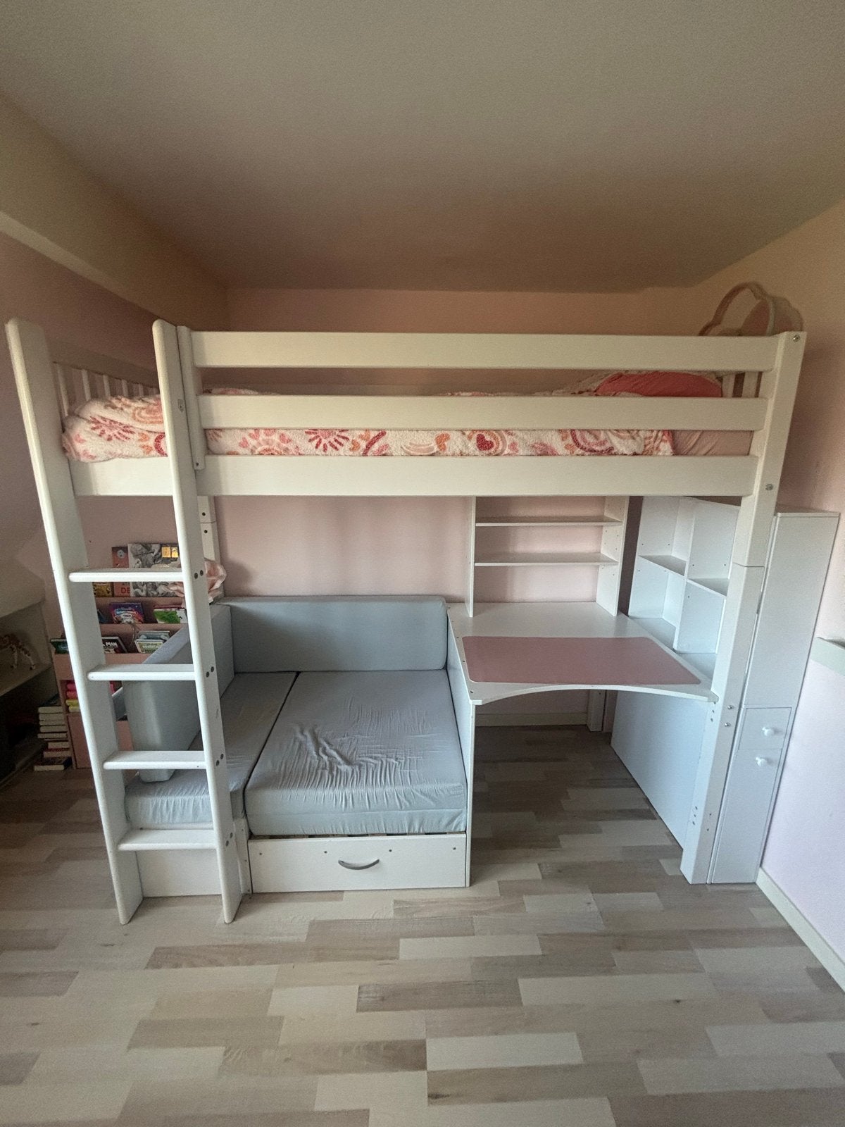 Hoogslaper met bureau, bank en logeerbed, Huis en Inrichting, Ophalen, Gebruikt, Eenpersoons, 200 cm