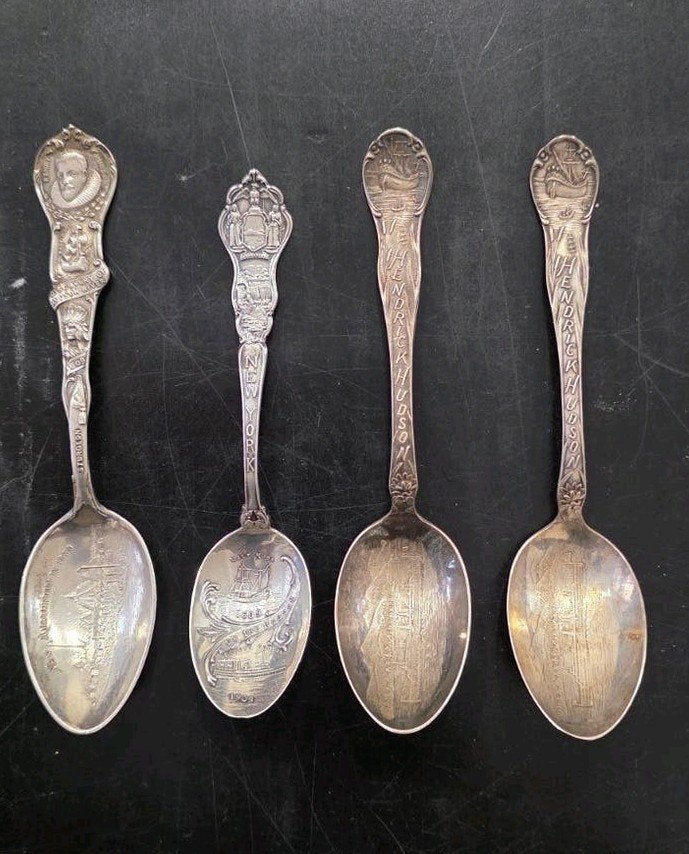4 zilveren lepels Voc, Ophalen of Verzenden, Zilver