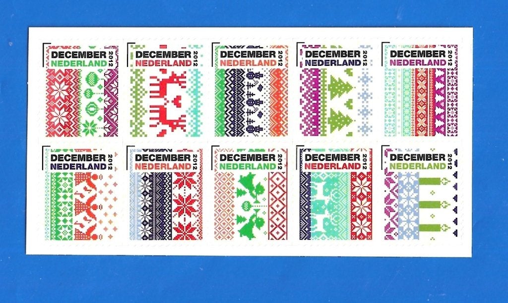 Decemberzegels 2012 - 1/2 vel NVPH 3002-3011, Postzegels en Munten, Verzenden, Na 1940, Postfris