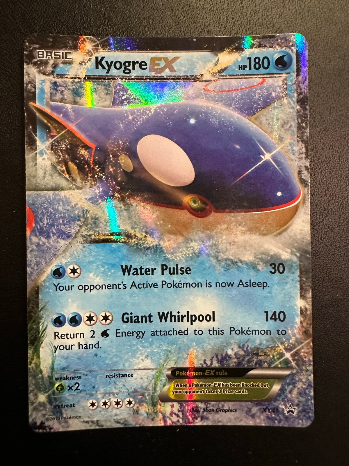 Kyogre EX XY41 Black Star Promo, Hobby en Vrije tijd, Verzamelkaartspellen | Pokémon, Ophalen of Verzenden, Gebruikt, Losse kaart