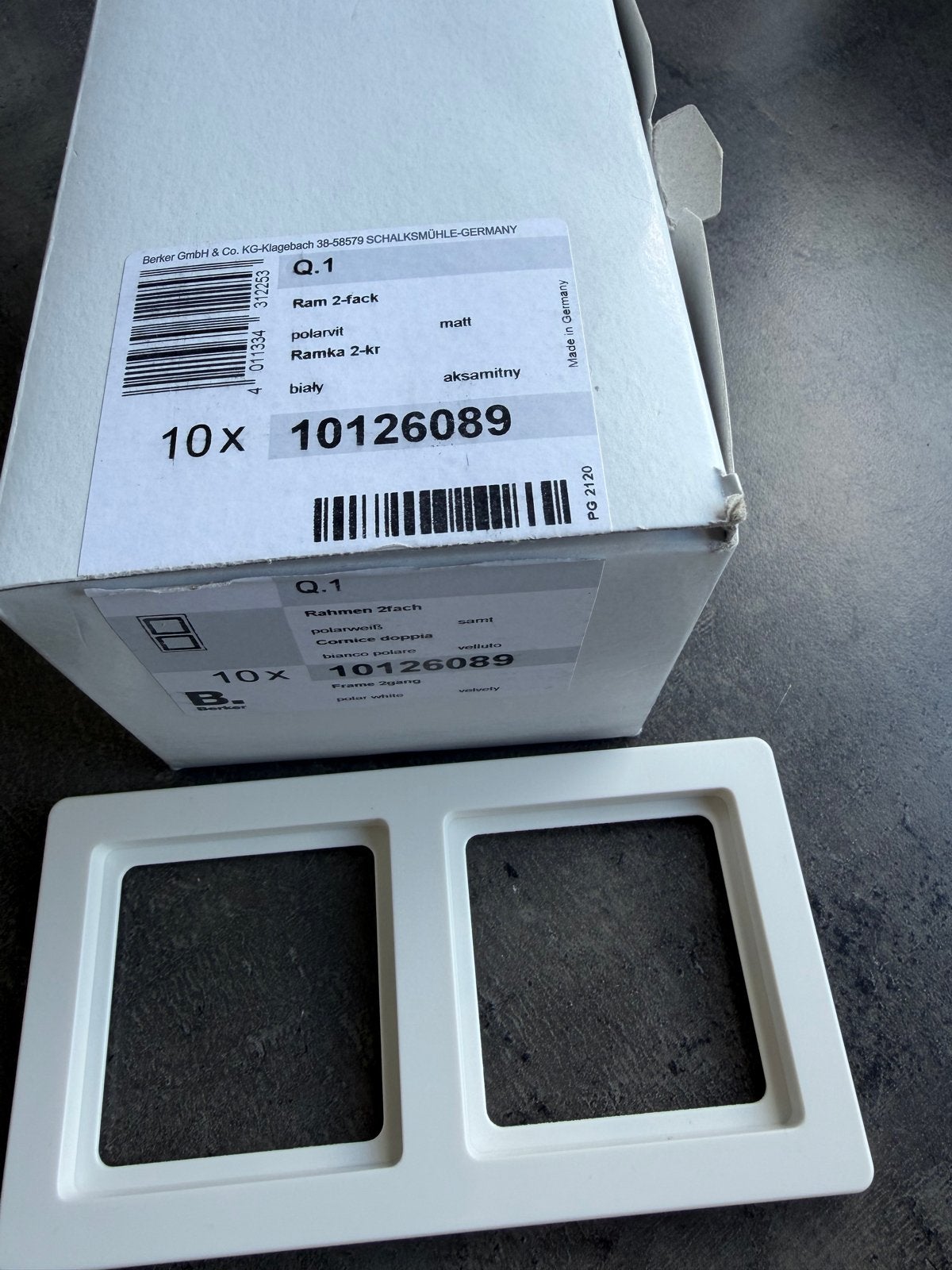 10x Hager Berker Q.1 - Afdekraam 10126089, Ophalen of Verzenden, Nieuw, Hager, Afdekraam