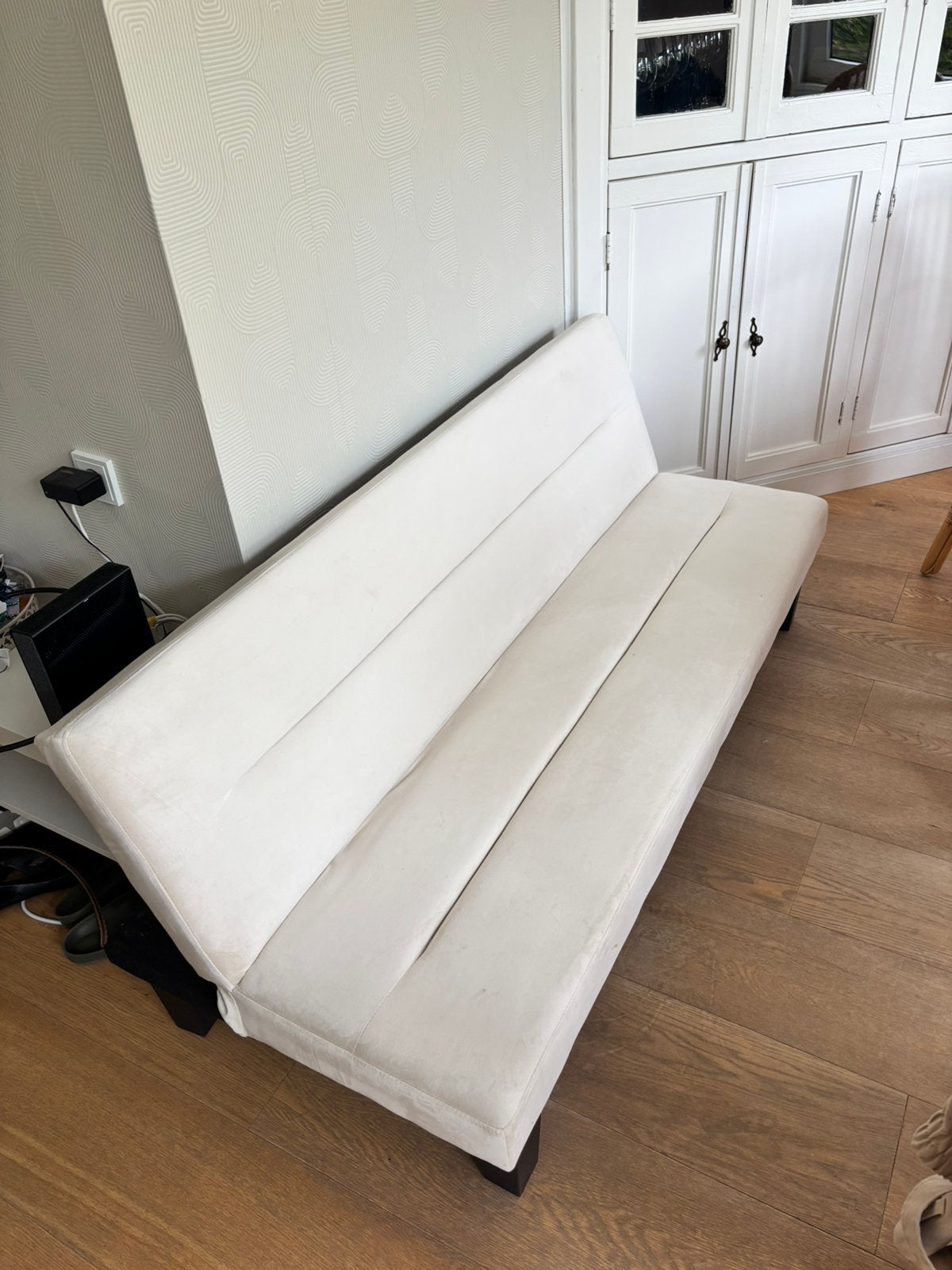 Sofa-bed, Ophalen, Zo goed als nieuw, Eenpersoons, Crème