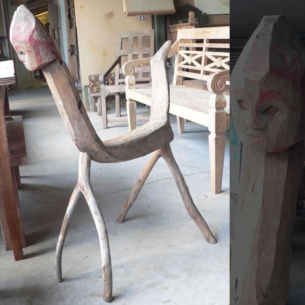 Houten beeld uit Indonesie CT3 mytisch tribal GERESERVEERD, Antiek en Kunst, Ophalen of Verzenden