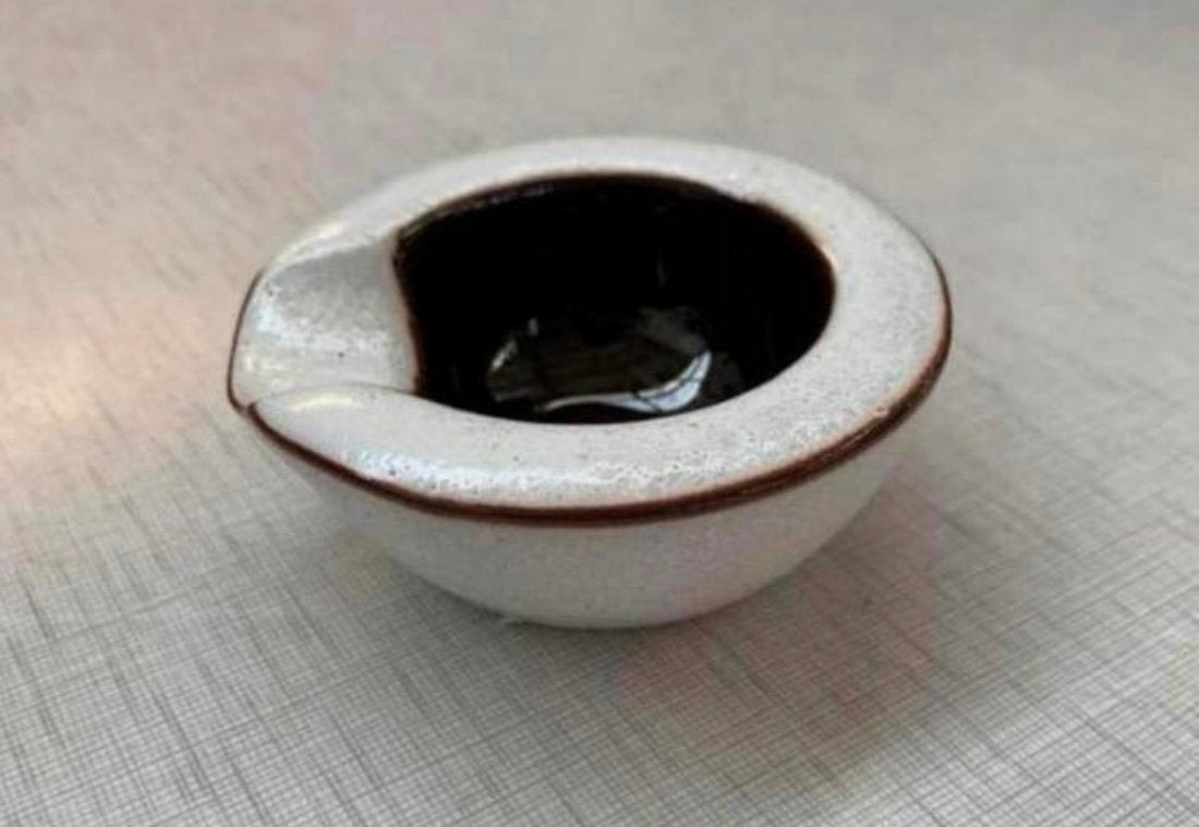 Asbakje stroomglazuur ontwerp Jaap Ravelli ca.1960., Ophalen of Verzenden