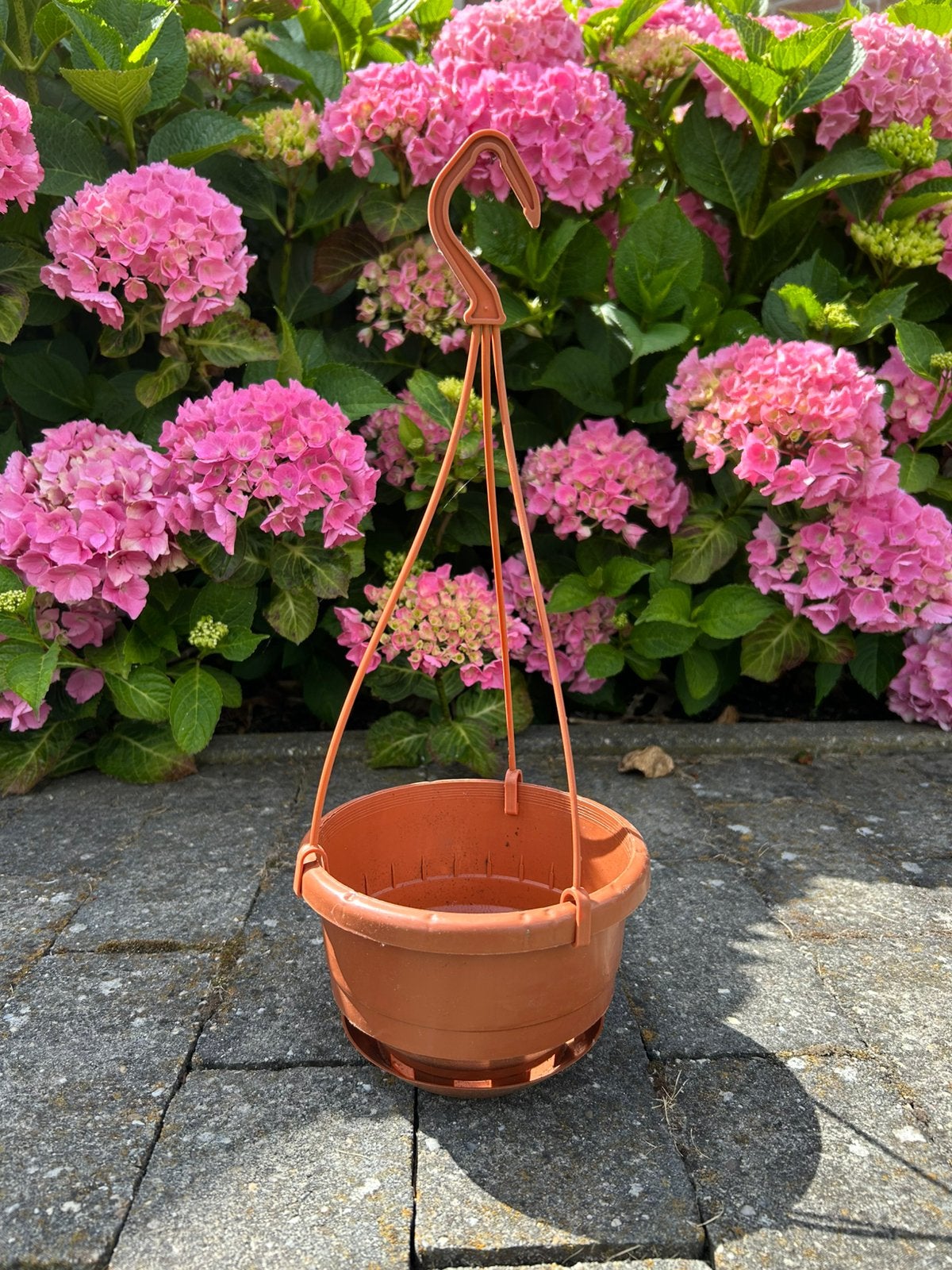 TiCo hangpot 15cm met vaste schotel, Tuin en Terras, Ophalen, Rond, Nieuw, Aardewerk