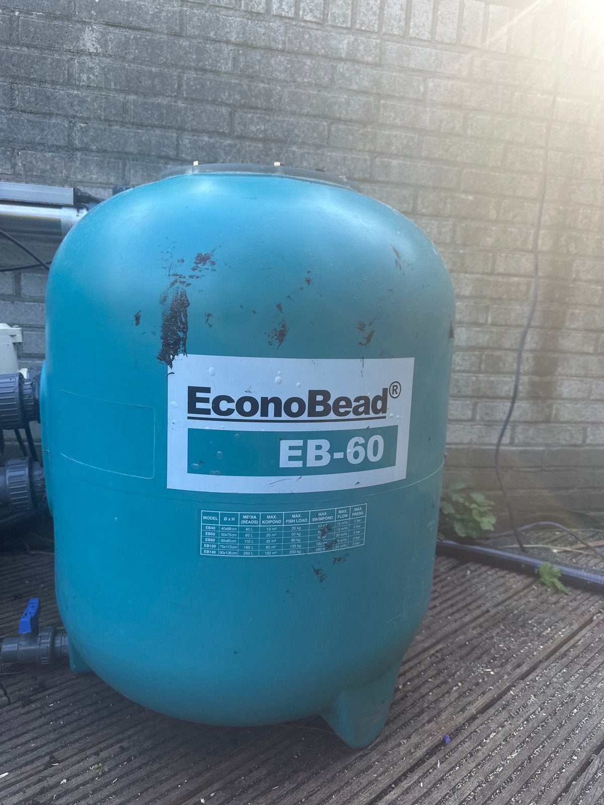 EconoBead EB-60 vijverfilter, Ophalen, Gebruikt, Filter