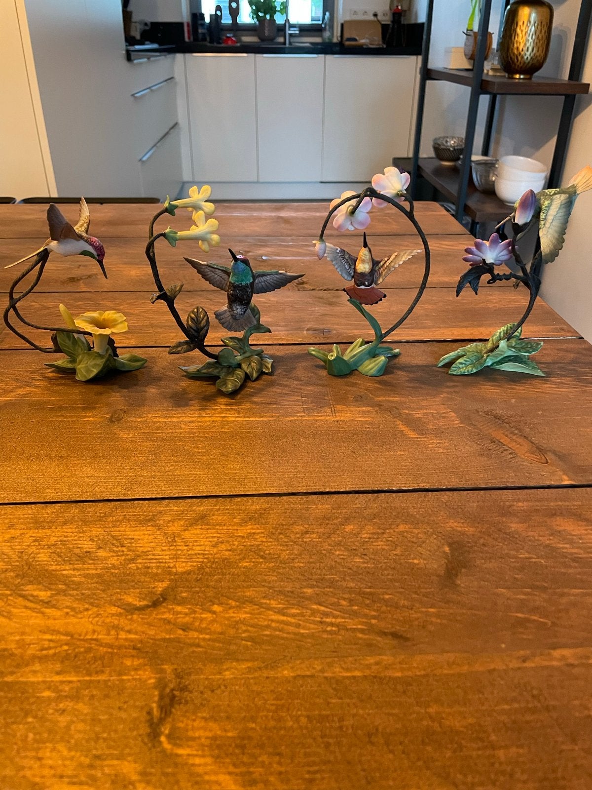 Set van 4 Franklin Mint Kolibrie Beeldjes - 1988, Ophalen, Zo goed als nieuw