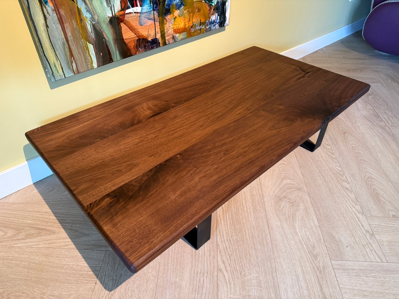 Zelf gemaakte walnoot salontafel met maak video, Huis en Inrichting, 100 tot 150 cm, Nieuw, Minder dan 50 cm, Rechthoekig